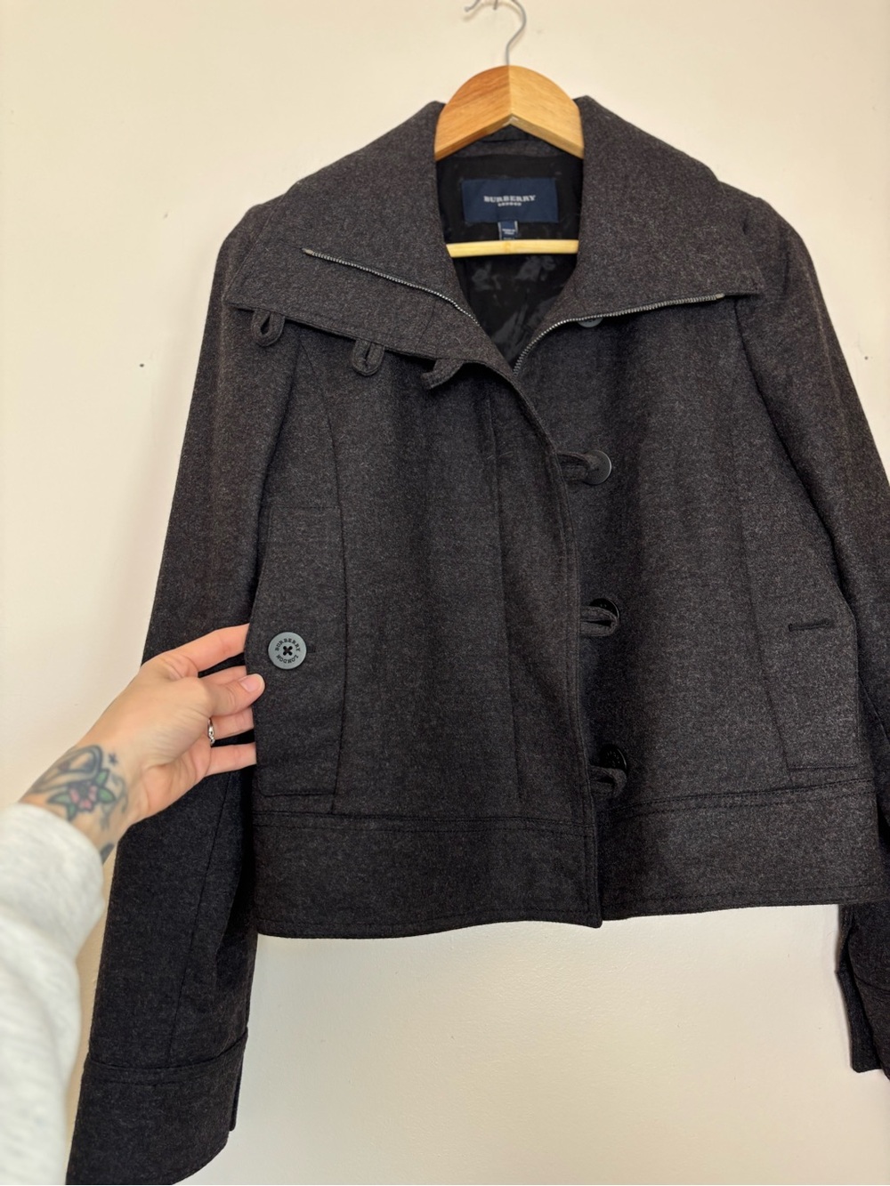 Burberry London Peacoat In Charcoal - Picture 5 of 9